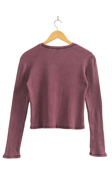 Emerson Waffle Long Sleeve Top in Plum