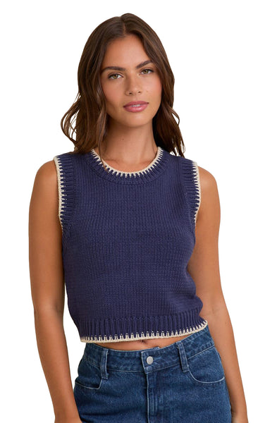 Camryn Sweater Vest in Navy