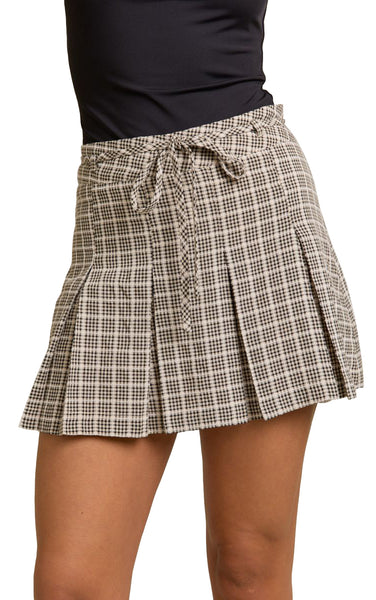 Samara Skort in Burgundy Check