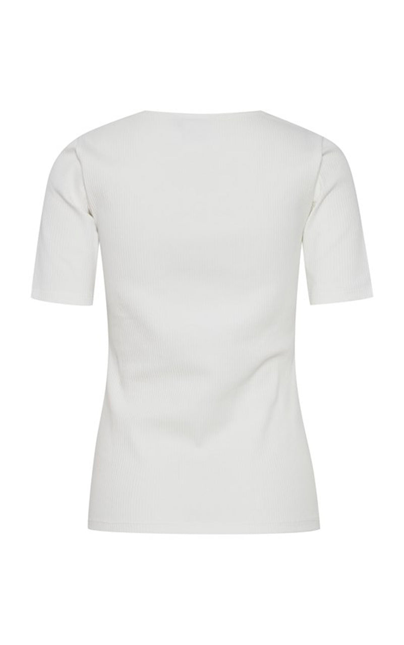 Palmer Rib Short Sleeve Top in Cloud