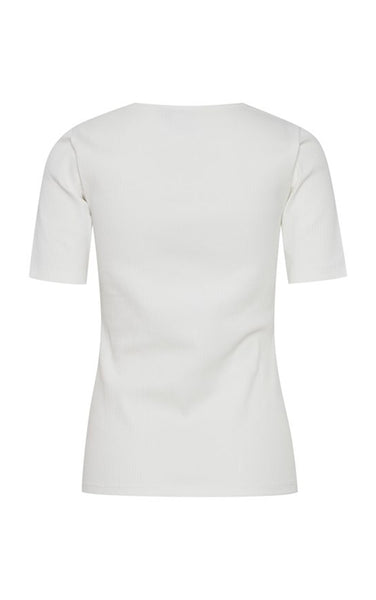 Palmer Rib Short Sleeve Top in Cloud