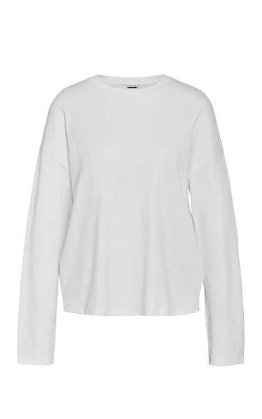 Mocca Long Sleeve Top in Bright White