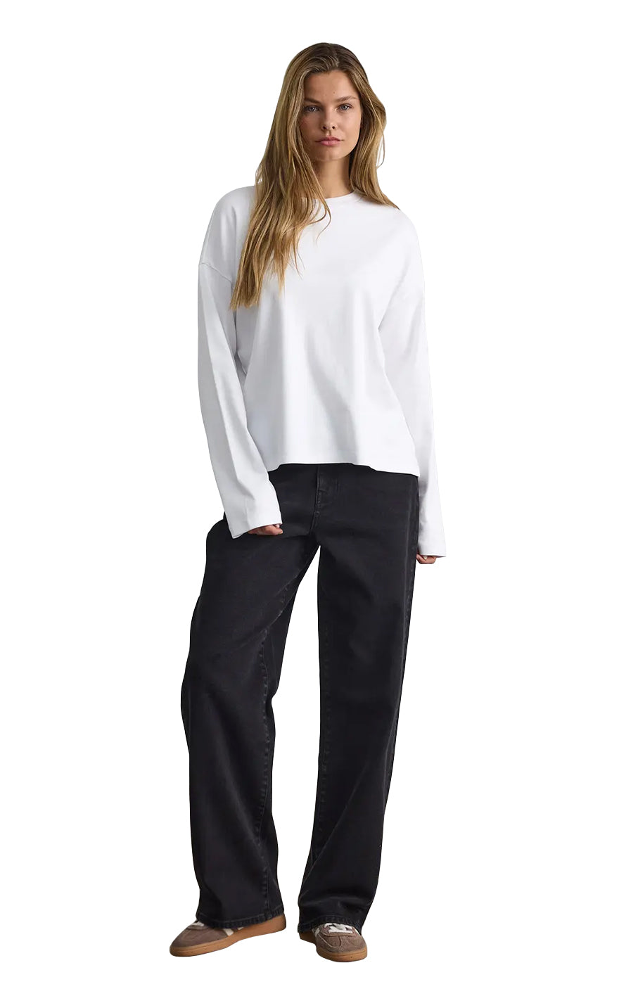 Mocca Long Sleeve Top in Bright White