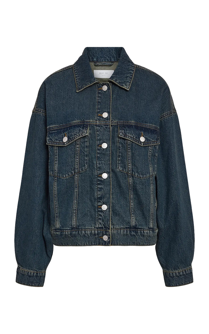 Fanja Oversize Denim Jacket in Dark Blue Denim