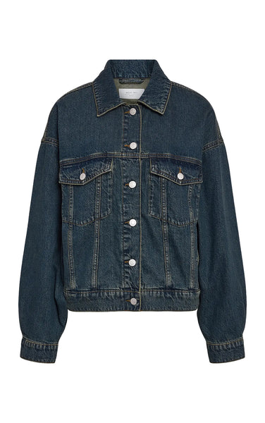 Fanja Oversize Denim Jacket in Dark Blue Denim
