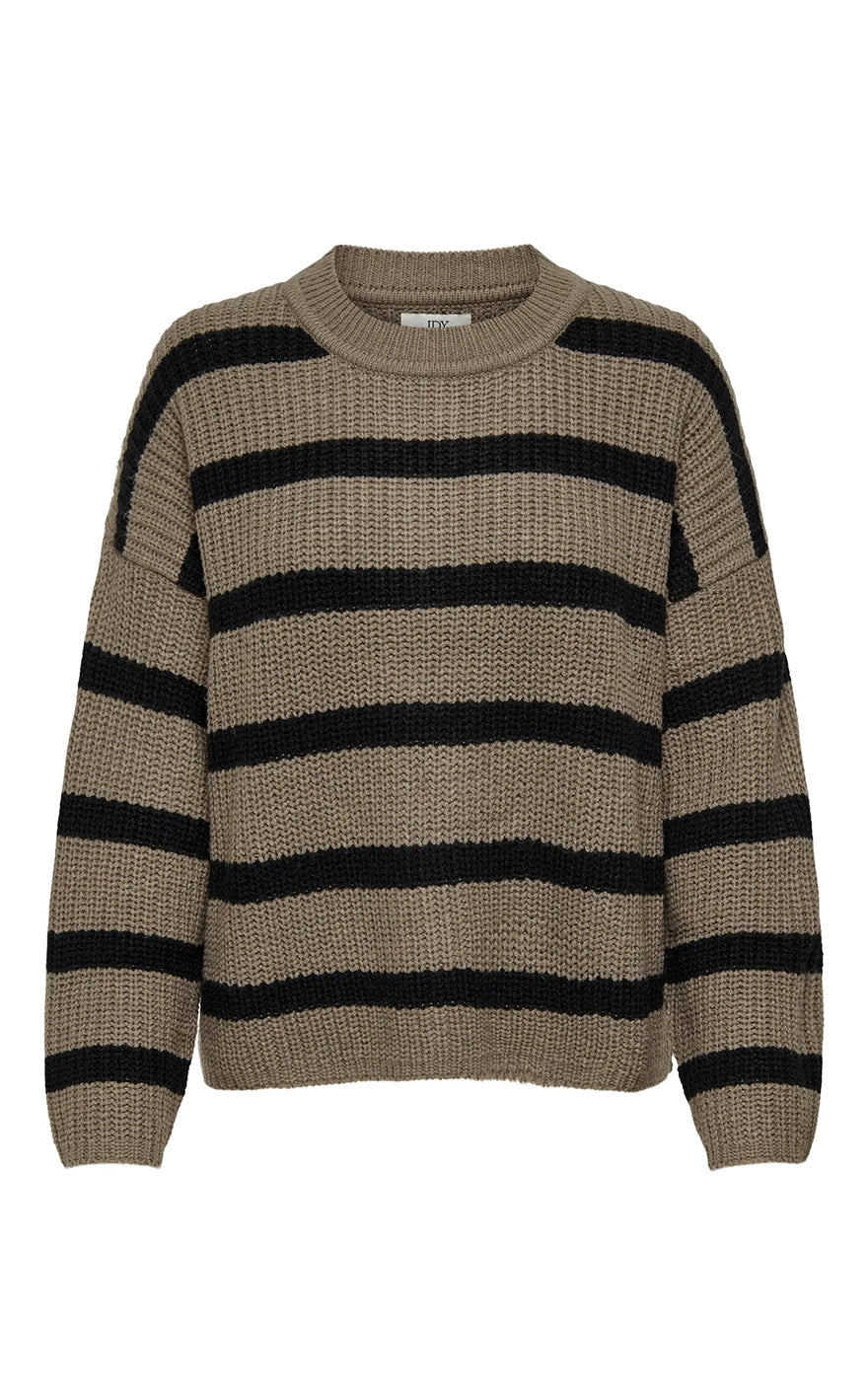 Justy Stripe Sweater in Walnut and Black