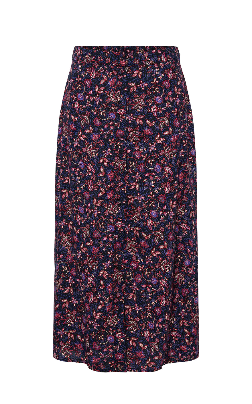 Jinera Midi Skirt in Black Flower