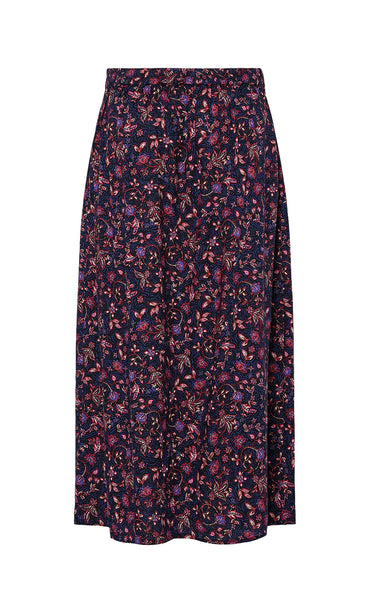 Jinera Midi Skirt in Black Flower