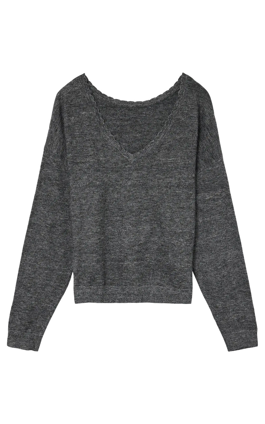 Marina 2-Way Sweater in Dark Grey Melange