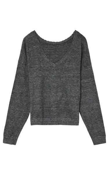 Marina 2-Way Sweater in Dark Grey Melange