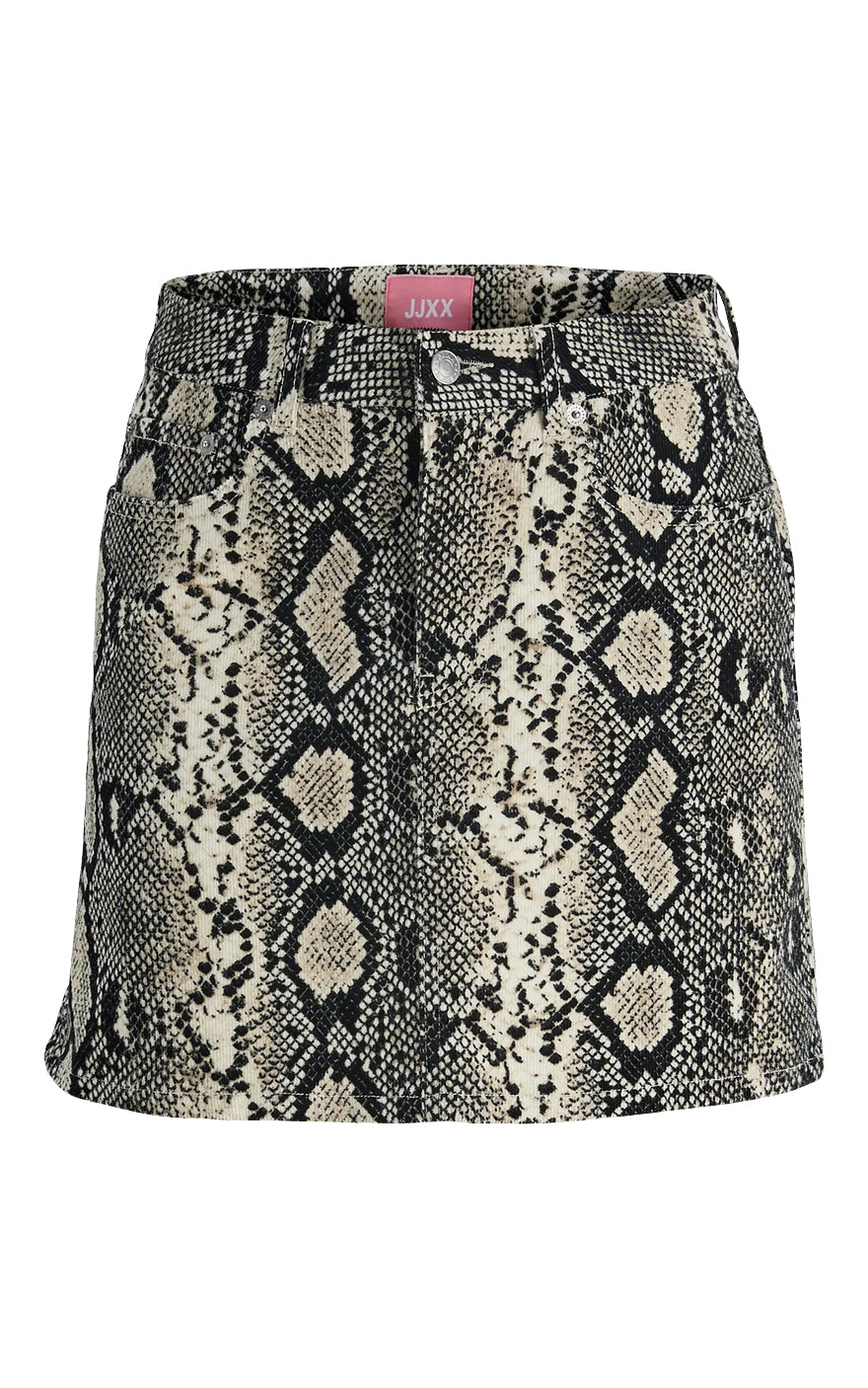 Gelly Skirt in Bone White Snake Print