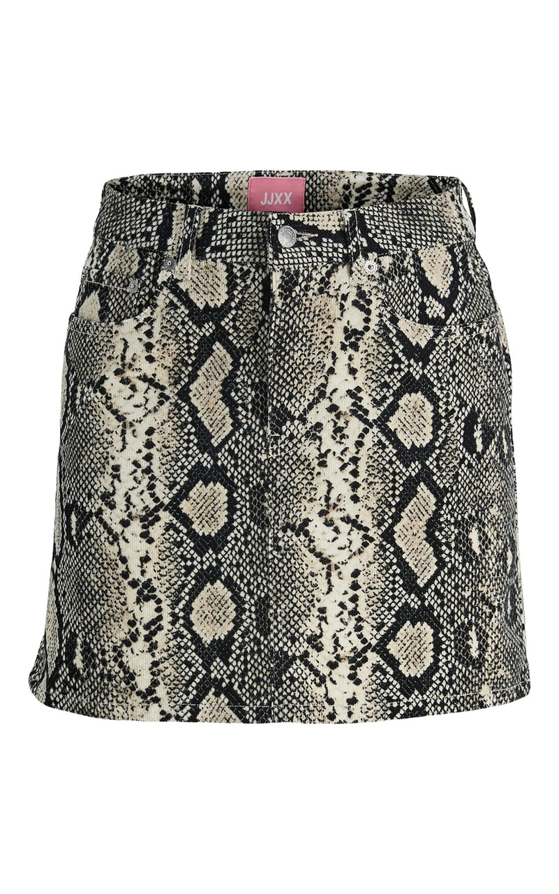 Gelly Skirt in Bone White Snake Print