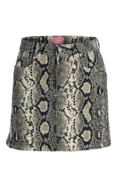 Gelly Skirt in Bone White Snake Print