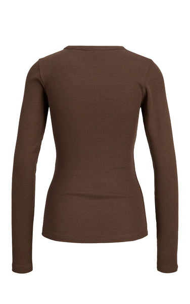 Freya Long Sleeve Rib Tee in Bracken