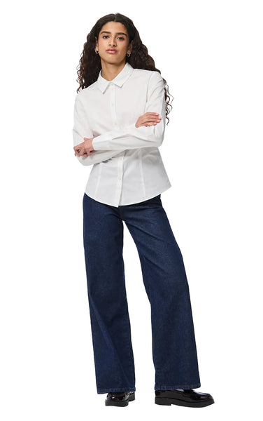 Sussi Long Sleeve Button Up Shirt in Bright White