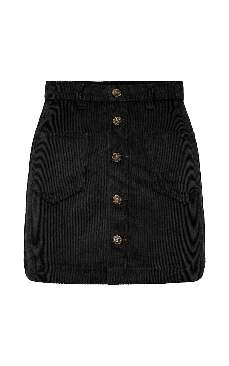 Amazing Cord Skirt in Black