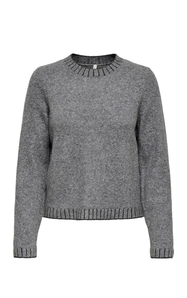 Fina Stitch Sweater in Medium Grey Melange