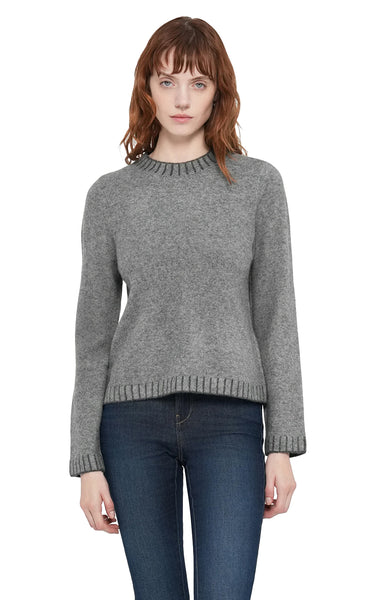 Fina Stitch Sweater in Medium Grey Melange