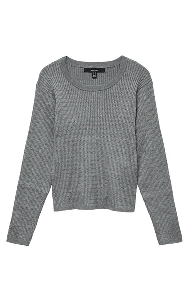 Silje Cable Sweater in Medium Grey Melange