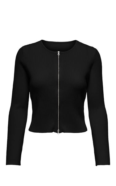 Cottbus 2-Way Zip Cardigan in Black