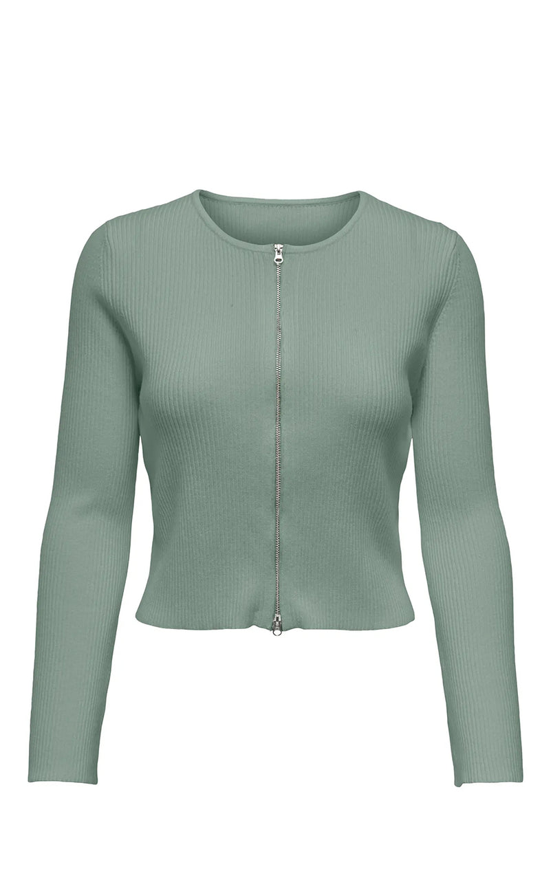 Cottbus 2-Way Zip Cardigan in Lily Pad