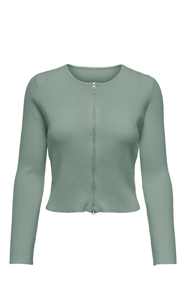 Cottbus 2-Way Zip Cardigan in Lily Pad