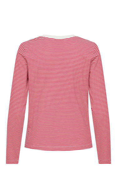 Pisa Long Sleeve Print Top in Cloud Dancer/Ski Patrol Stripe