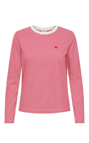 Pisa Long Sleeve Print Top in Cloud Dancer/Ski Patrol Stripe