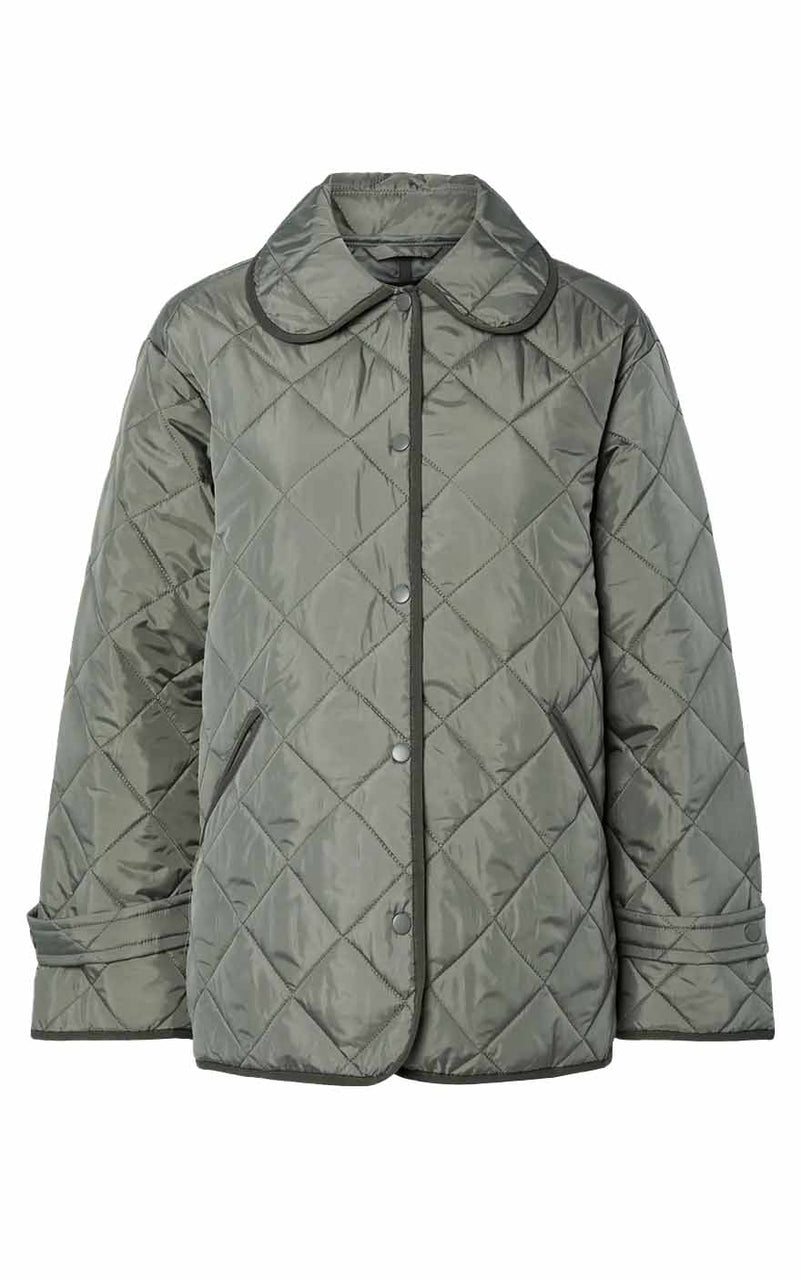 Emily Quilt Jacket in Castor Gray with Beluga
