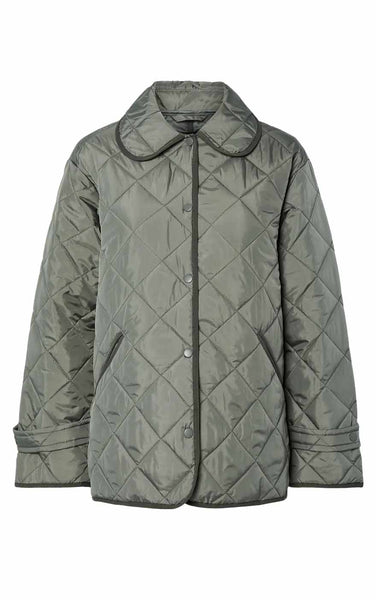 Emily Quilt Jacket in Castor Gray with Beluga