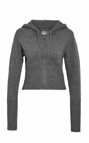 Nouria Zip Cardigan in Medium Gray Melange