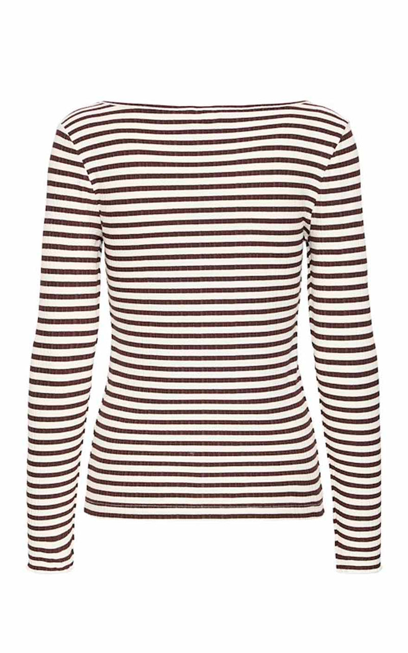Cella Long Sleeve Top in Coffee Bean/Cloud Dancer