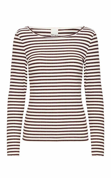 Cella Long Sleeve Top in Coffee Bean/Cloud Dancer
