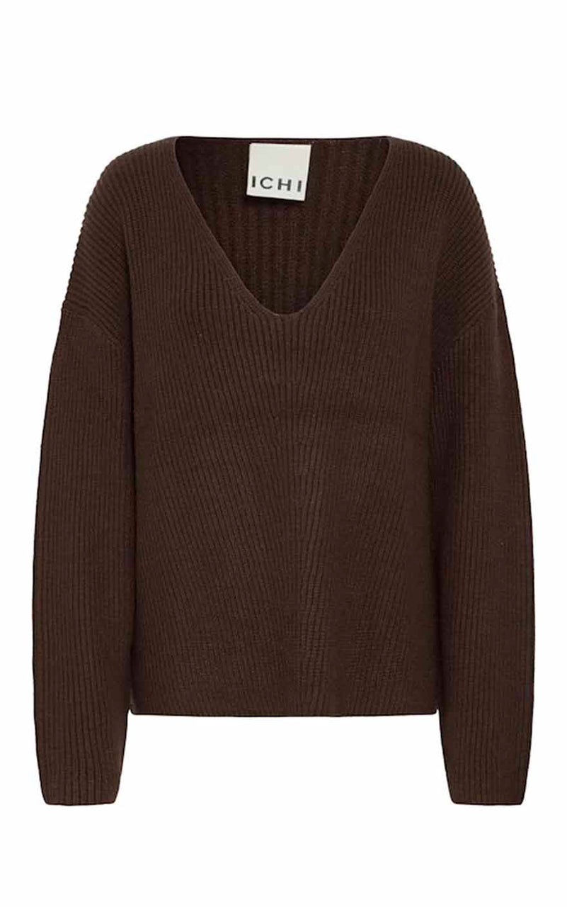 Chana Long Sleeve Sweater in Coffee Bean