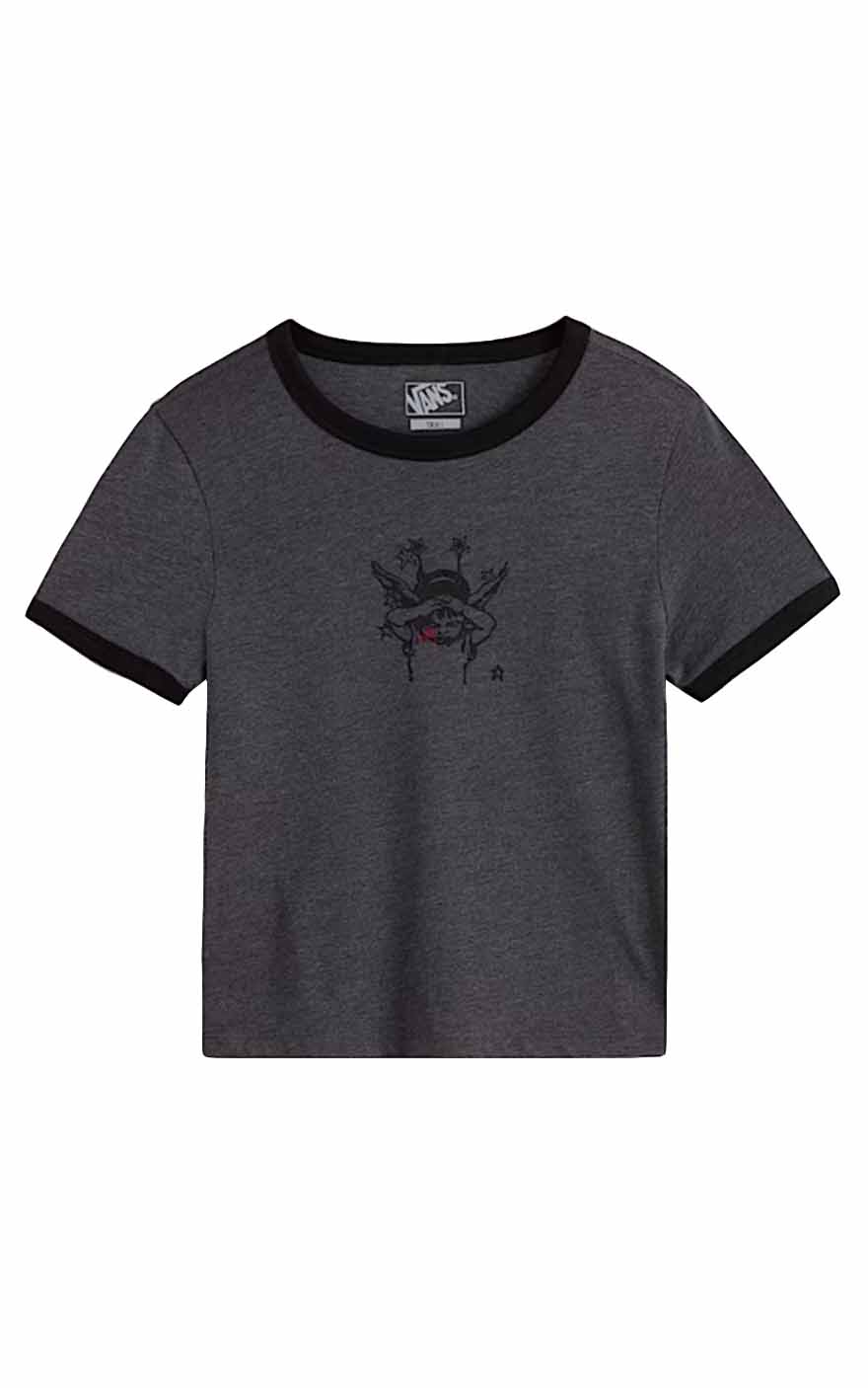 Cruzing Ringer Tee in Asphalt Heather