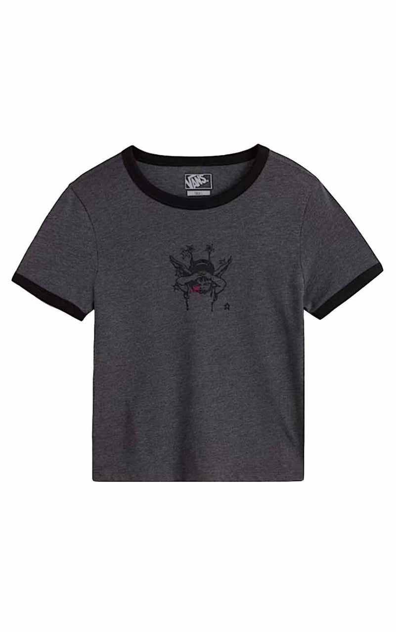 Cruzing Ringer Tee in Asphalt Heather