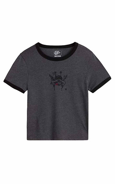 Cruzing Ringer Tee in Asphalt Heather