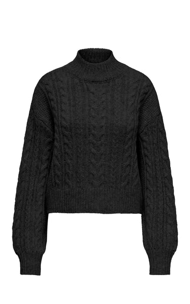 Ida Life High Neck Sweater in Black Melange