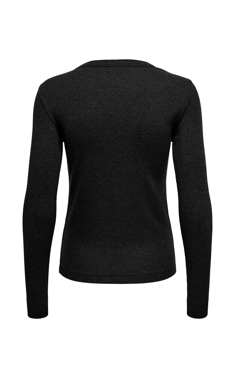 Lucky O-Neck Long Sleeve in Black