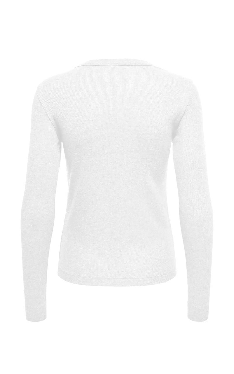 Lucky O-Neck Long Sleeve in White