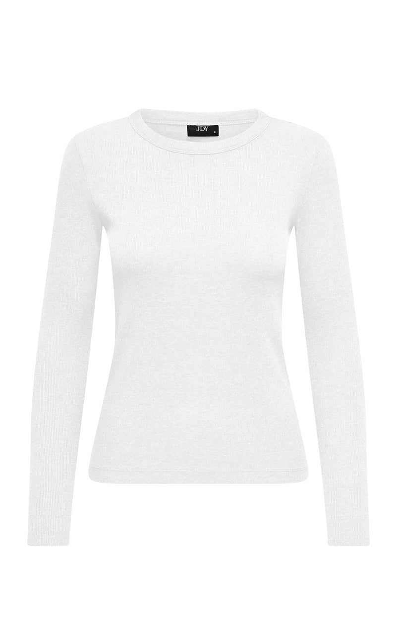 Lucky O-Neck Long Sleeve in White