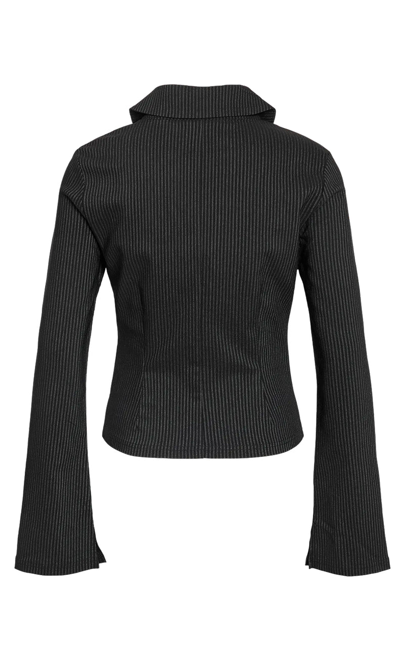 Wayne Zip Top in Black Morel