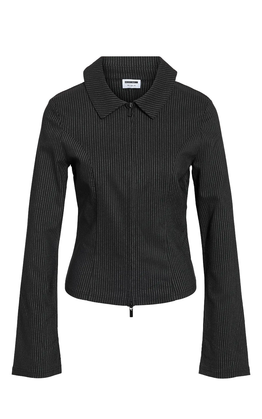 Wayne Zip Top in Black Morel