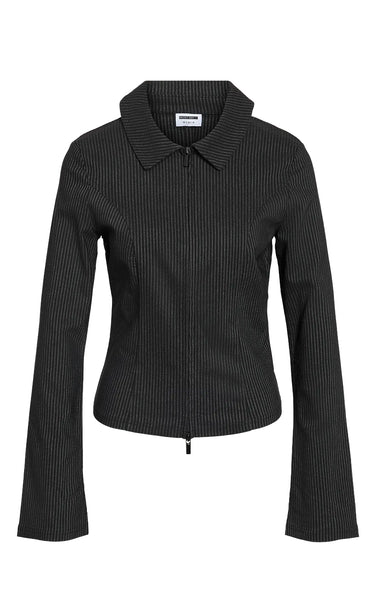 Wayne Zip Top in Black Morel