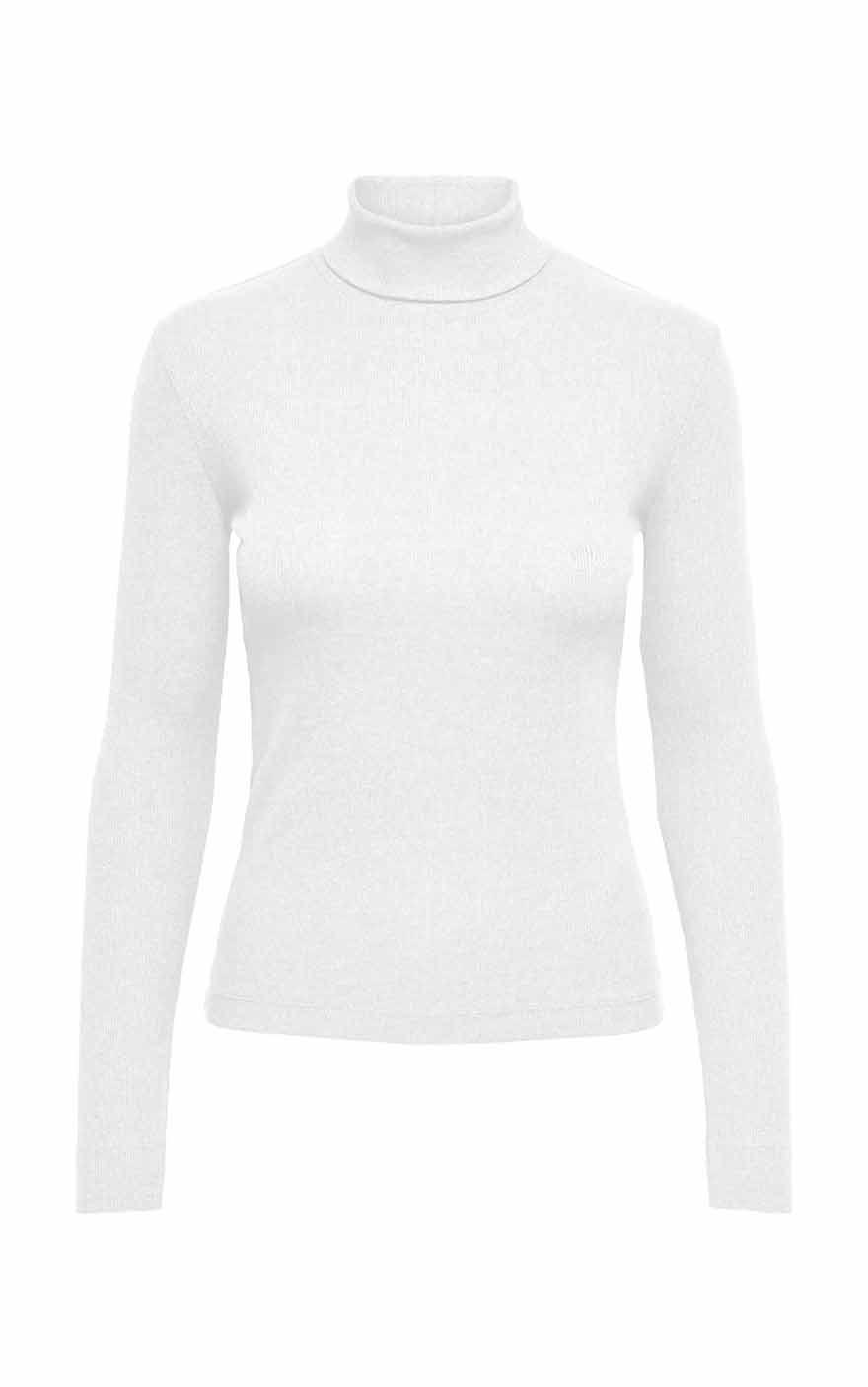 Lucky Rollneck Long Sleeve in White