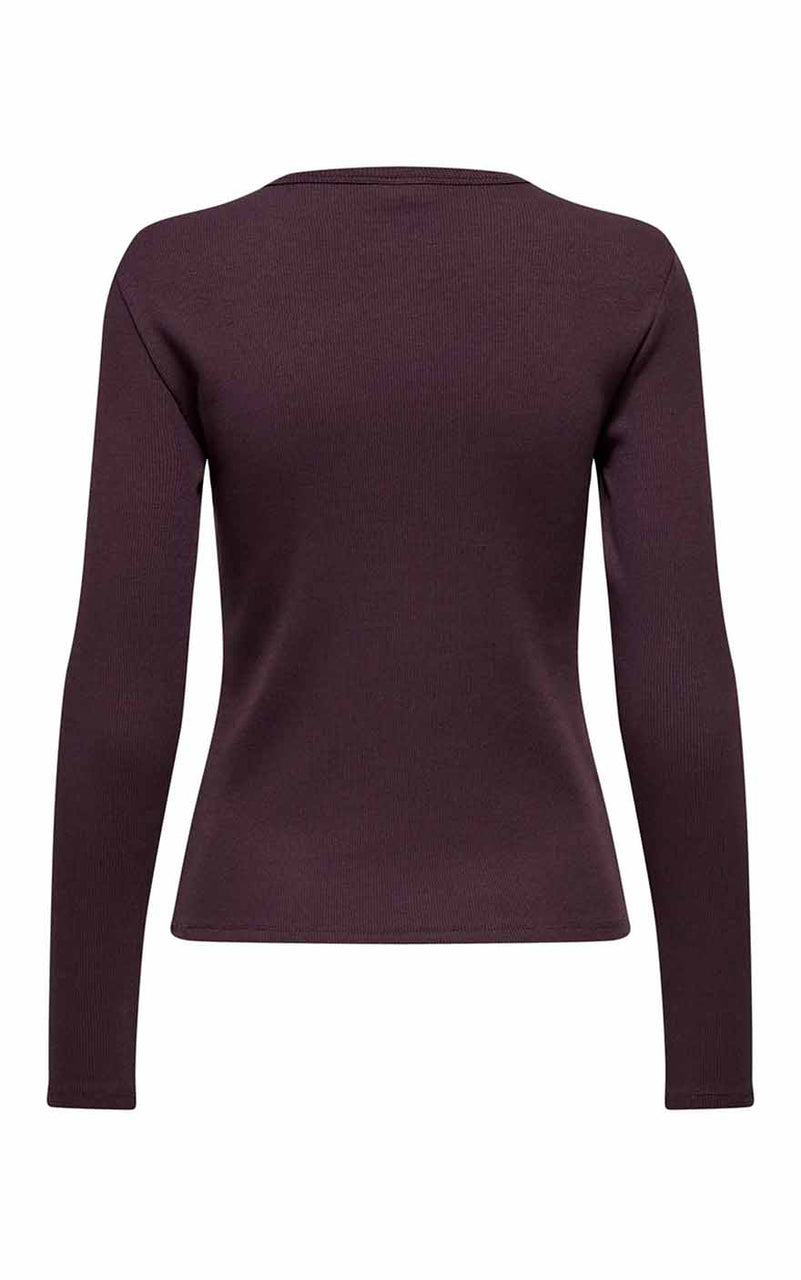 Solar Long Sleeve O-Neck Top in Fudge