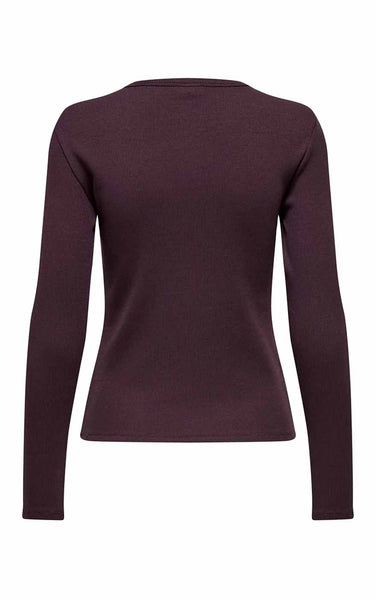 Solar Long Sleeve O-Neck Top in Fudge