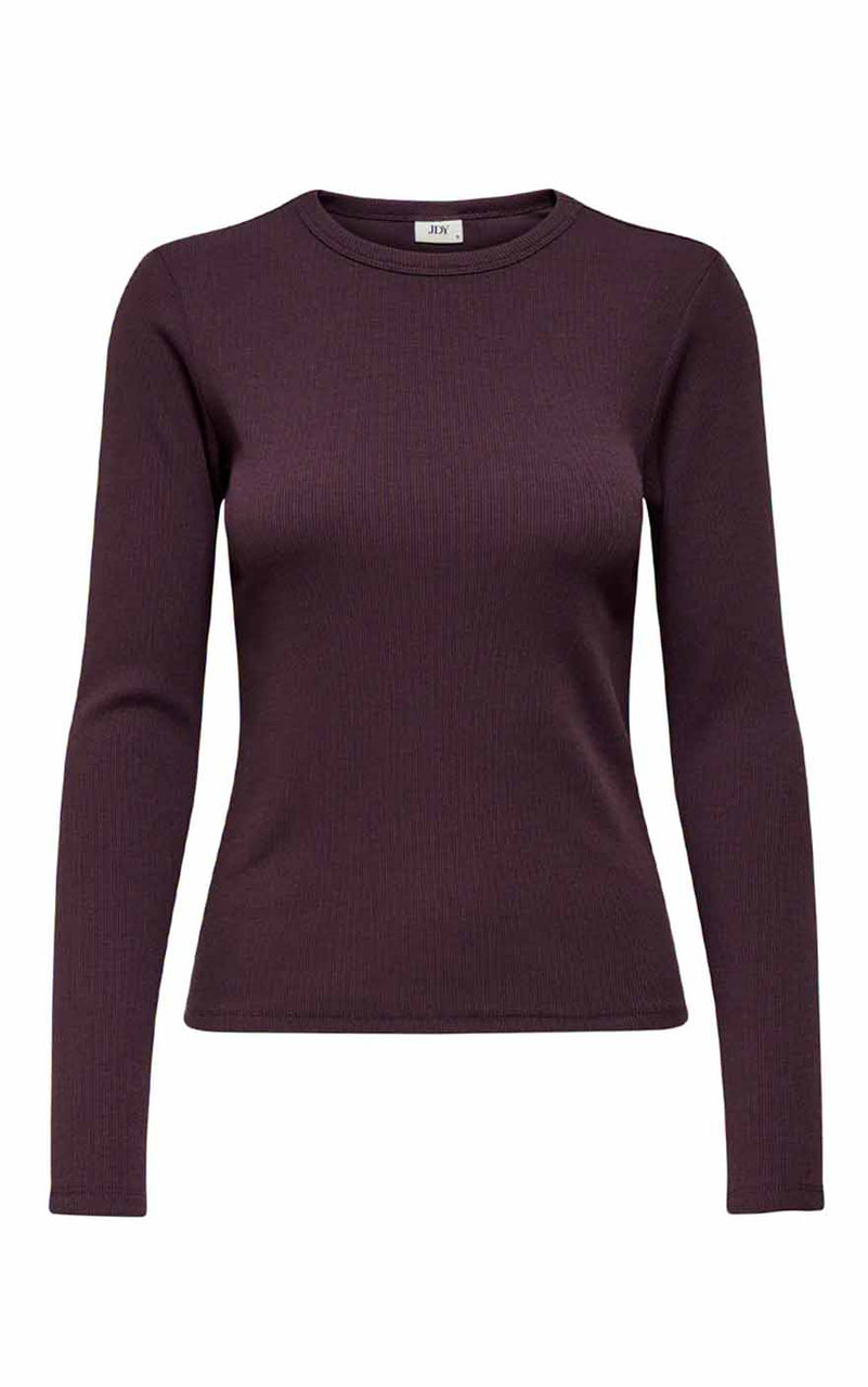 Solar Long Sleeve O-Neck Top in Fudge