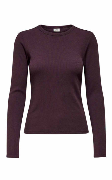 Solar Long Sleeve O-Neck Top in Fudge