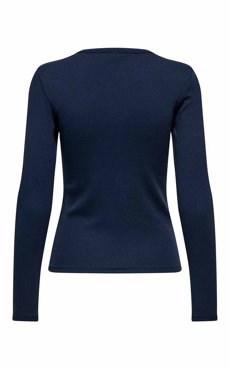 Solar Long Sleeve O-Neck Top in Navy Blazer